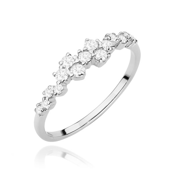 Pierścionek W528 z diamentami białe złoto Jubiler Kraków BigDIAMOND