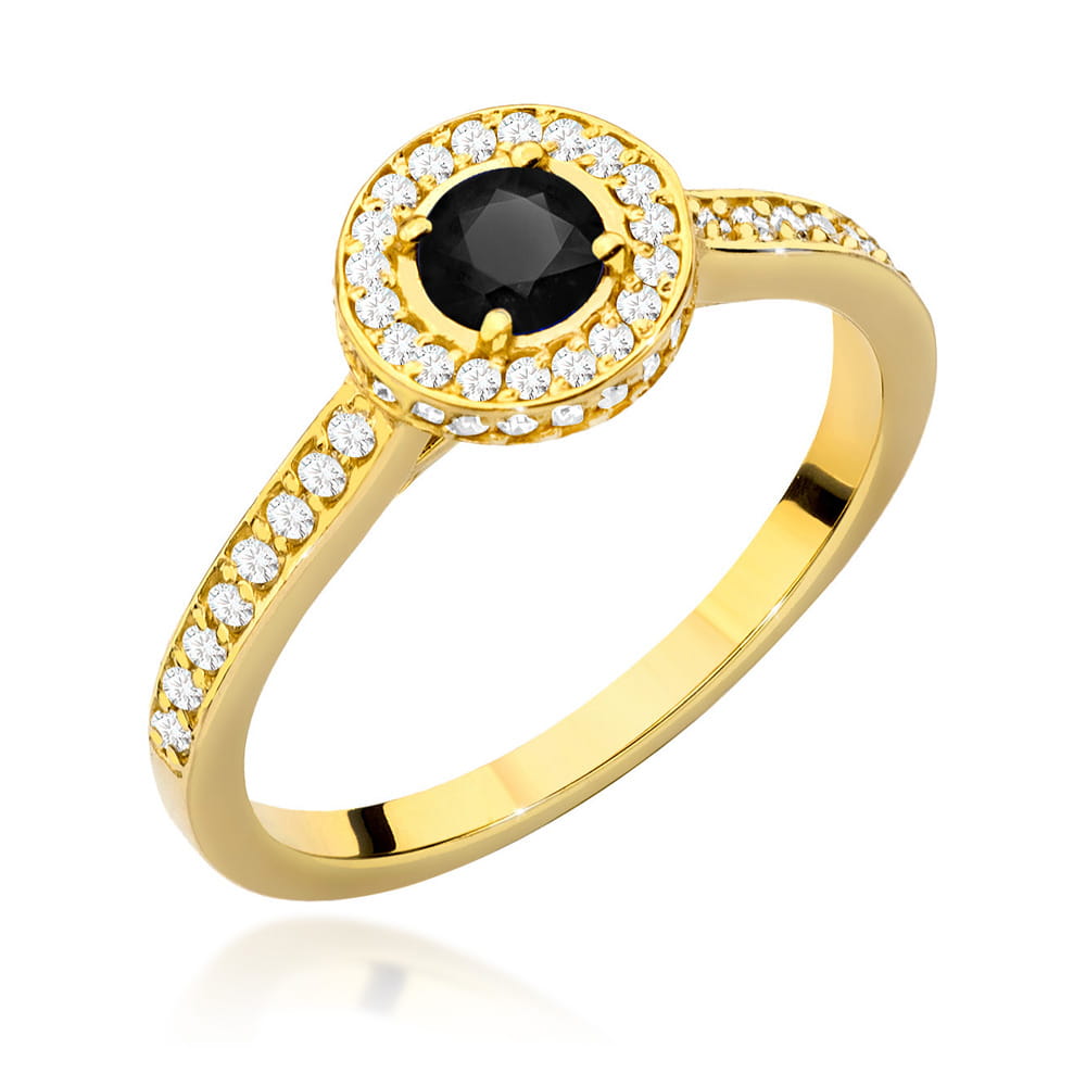 Pierścionek W559 Czarny Diament 0