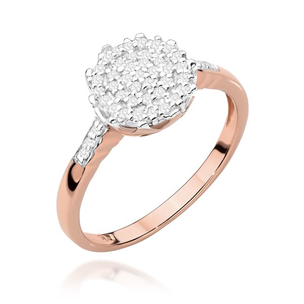 Pierścionek W565 z diamentami różowe złoto Jubiler Kraków BigDIAMOND