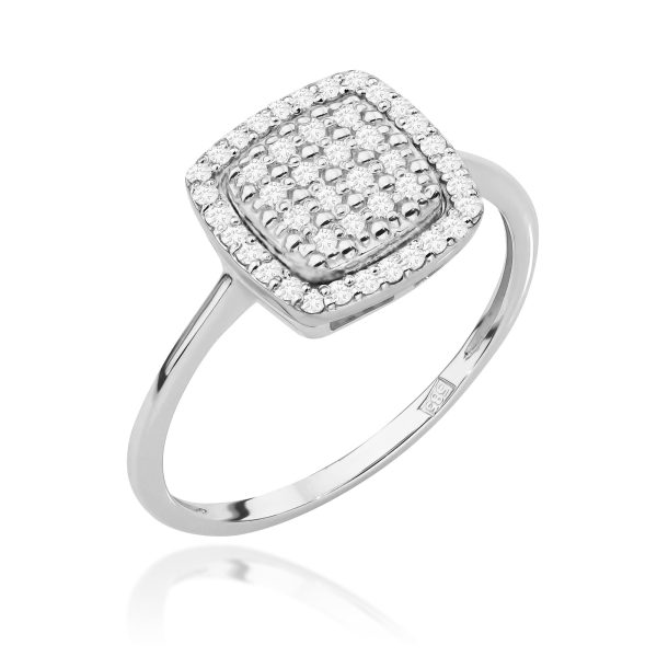 Pierścionek W568 z diamentami białe złoto Jubiler Kraków BigDIAMOND