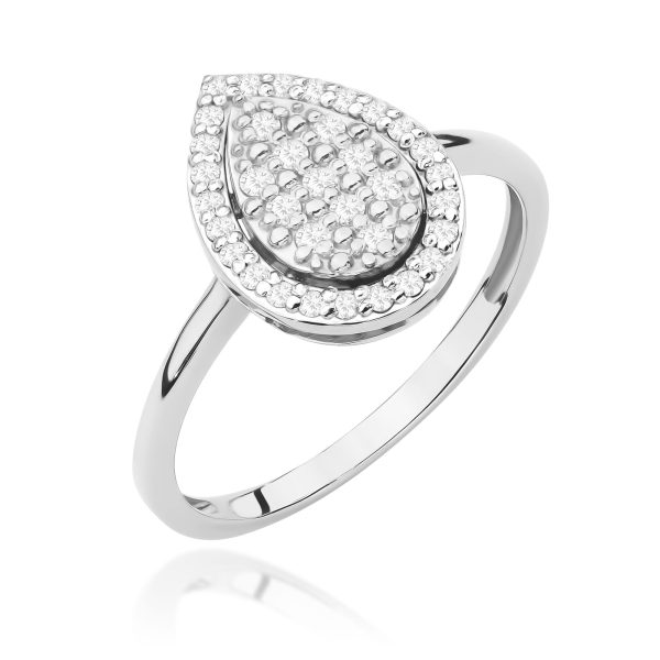 Pierścionek W571 z diamentami białe złoto Jubiler Kraków BigDIAMOND