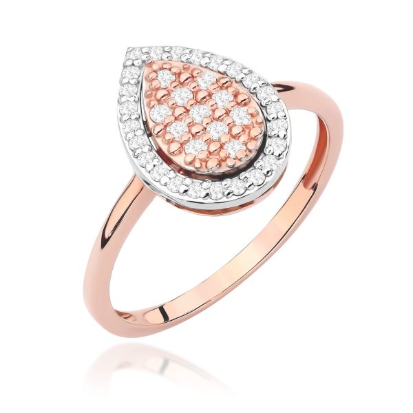 Pierścionek W571 z diamentami różowe złoto Jubiler Kraków BigDIAMOND
