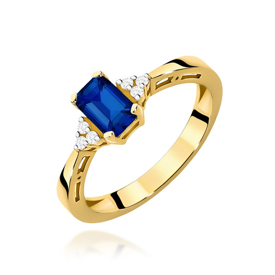 Pierścionek z szafirem 0,60 ct W0002 – żółte złoto próby 585 · W002