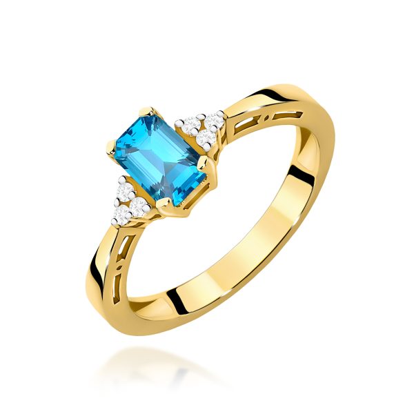 Pierścionek z kamieniem topaz swiss 0,65 ct W0002 – żółte złoto próby 585