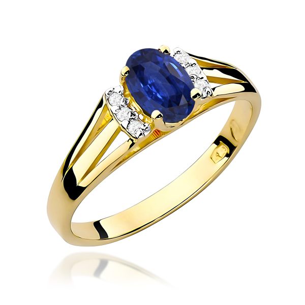 Pierścionek z szafirem 0,70 ct W0005 – żółte złoto próby 585