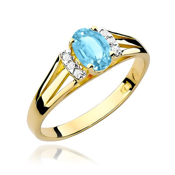 Pierścionek z kamieniem topaz swiss 0,50 ct W0005 – żółte złoto próby 585