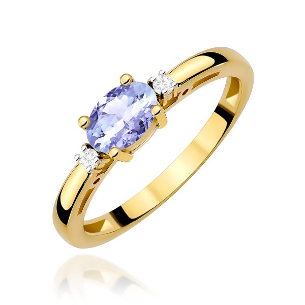 Pierścionek z tanzanitem 0,40 ct W0006 – żółte złoto próby 585