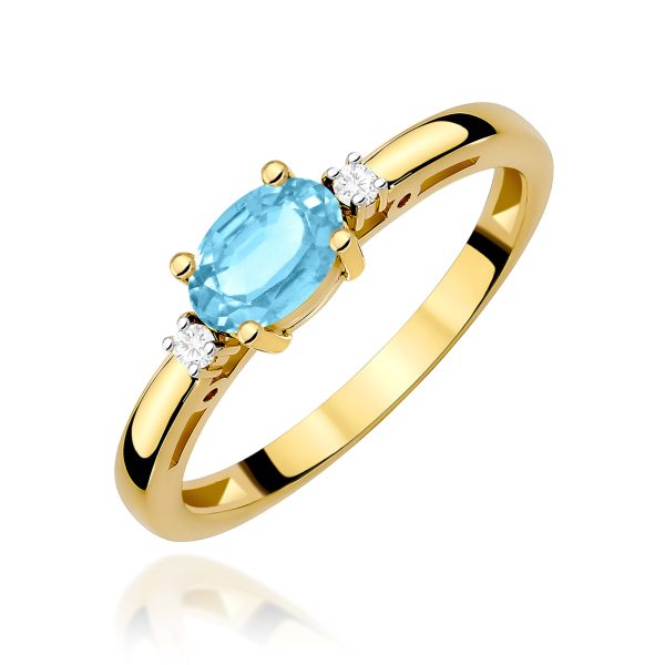 Pierścionek z kamieniem topaz swiss 0,50 ct W0006 – żółte złoto próby 585