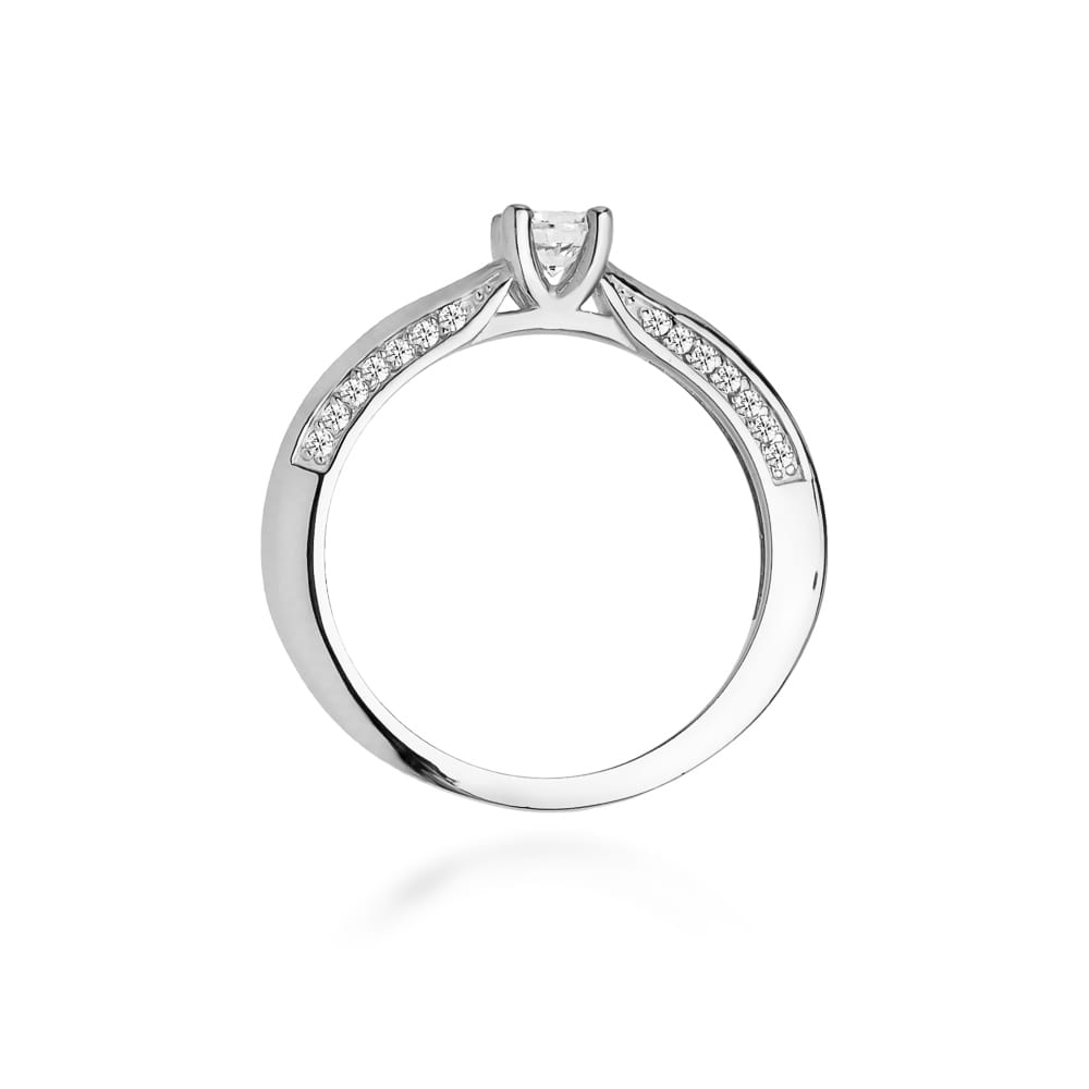 Ring with round diamond 0,44 ct – white metal – product image 3