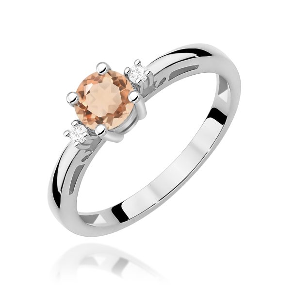 Pierścionek z morganitem 0,40 ct W0010 – białe złoto próby 585