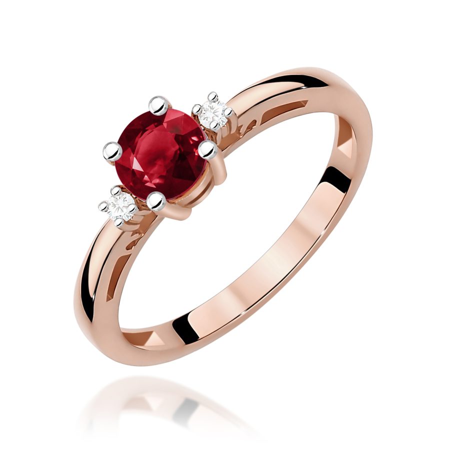 Pierścionek z granatem i diamentami 0,60 ct · W010