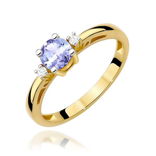 Pierścionek z tanzanitem 0,50 ct W0010 – żółte złoto próby 585