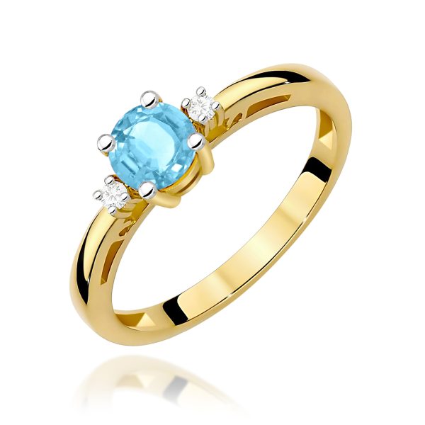 Pierścionek z kamieniem topaz swiss 0,50 ct W0010 – żółte złoto próby 585