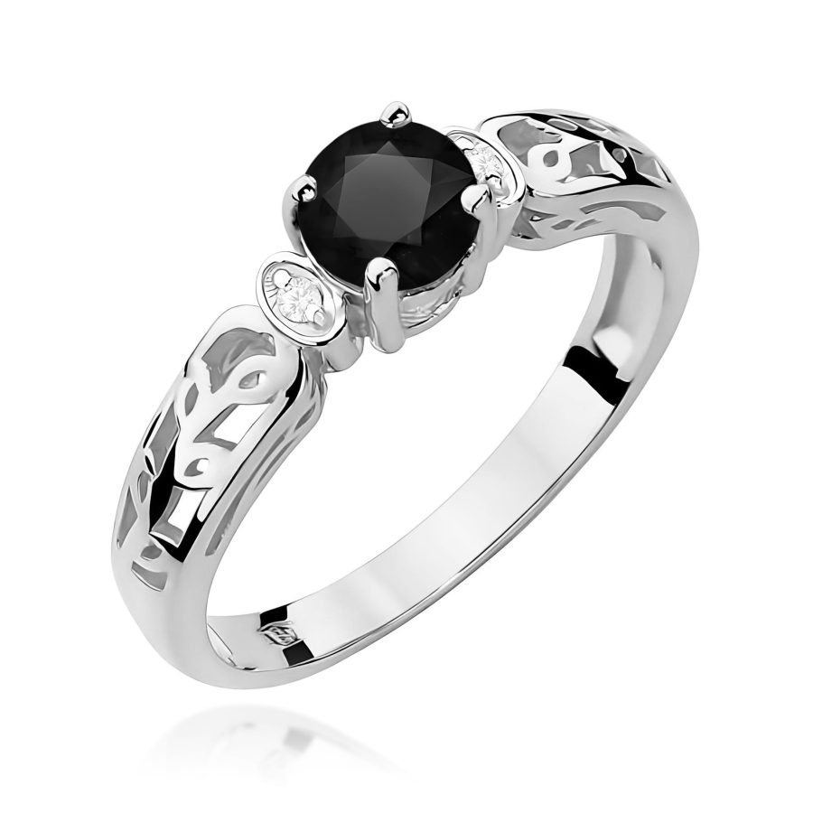 Pierścionek z czarnym diamentem 0,50 ct · W014