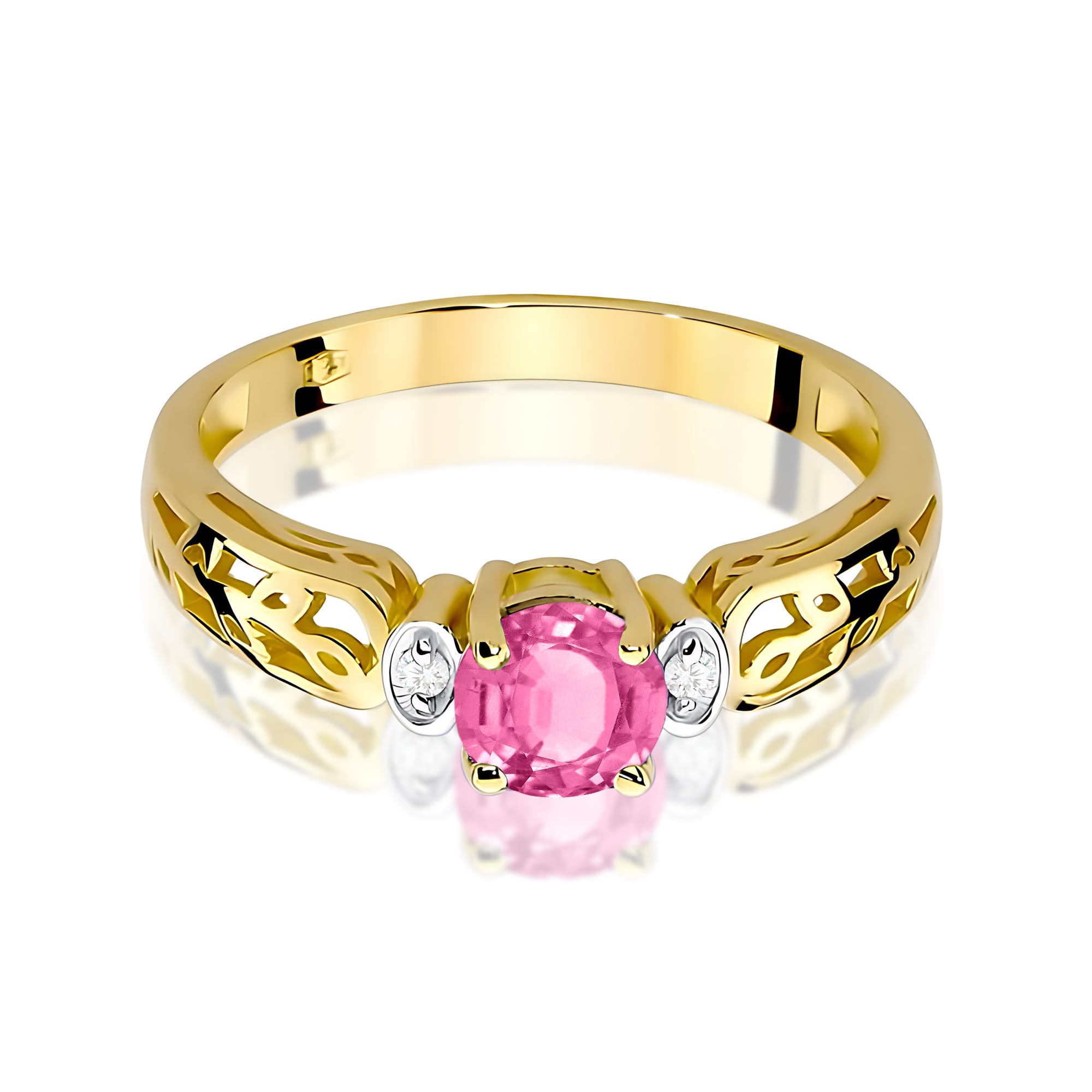 Pierścionek z kamieniem topaz różowy 0,60 ct W0014 · W014 - obrazek 2
