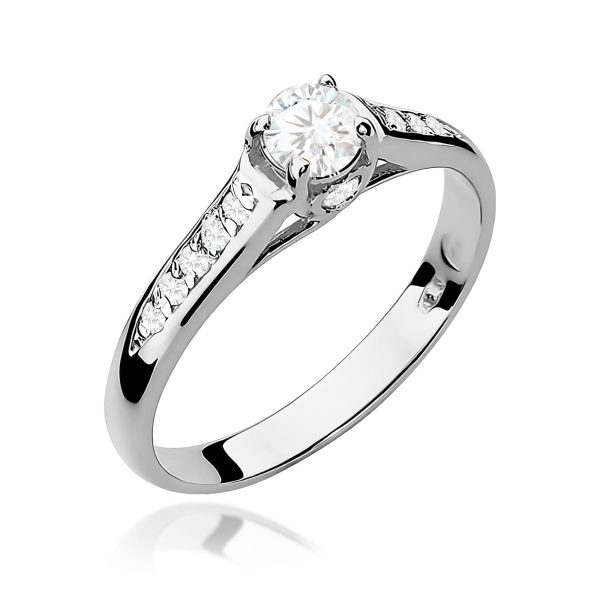 Pierścionek z diamentem 0,33 ct W0016 – białe złoto próby 585