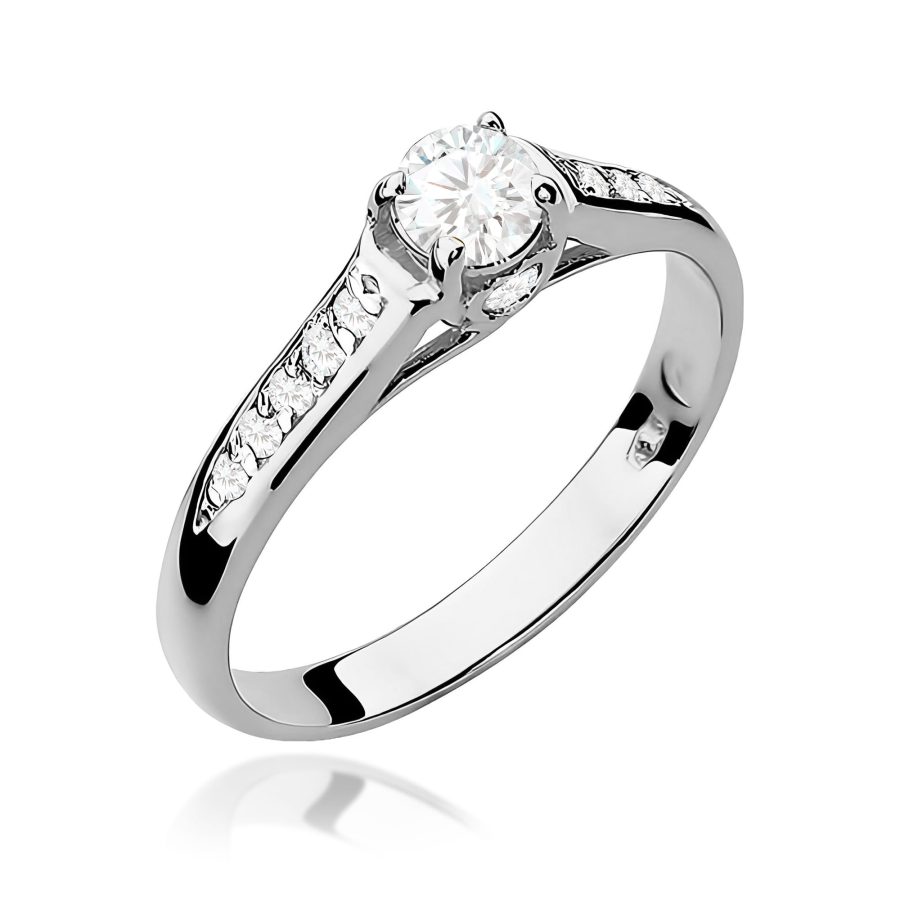 Pierścionek z diamentami 0,33 ct – biały odcień kruszcu · W016