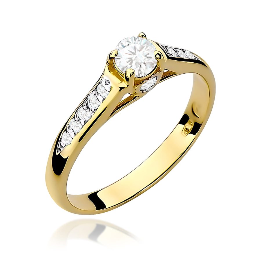Pierścionek z diamentem 0,33 ct W0016 – żółte złoto próby 585 · W016