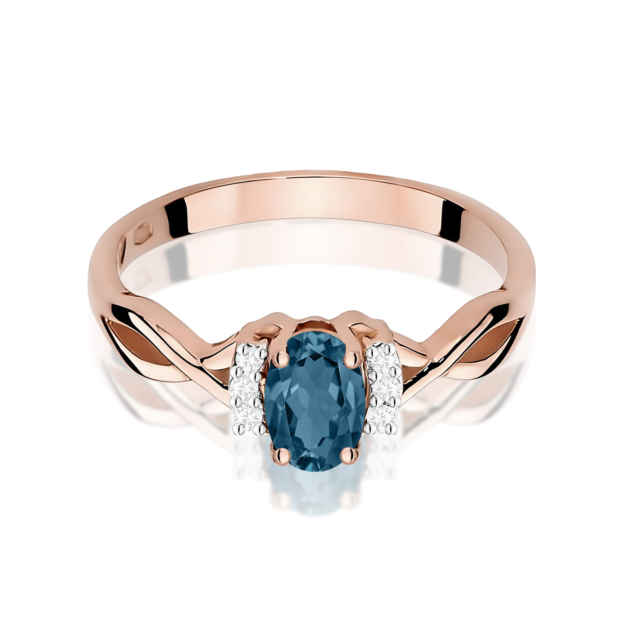 Pierścionek z kamieniem topaz london blue 0,50 ct W0019 · W019 - obrazek 2