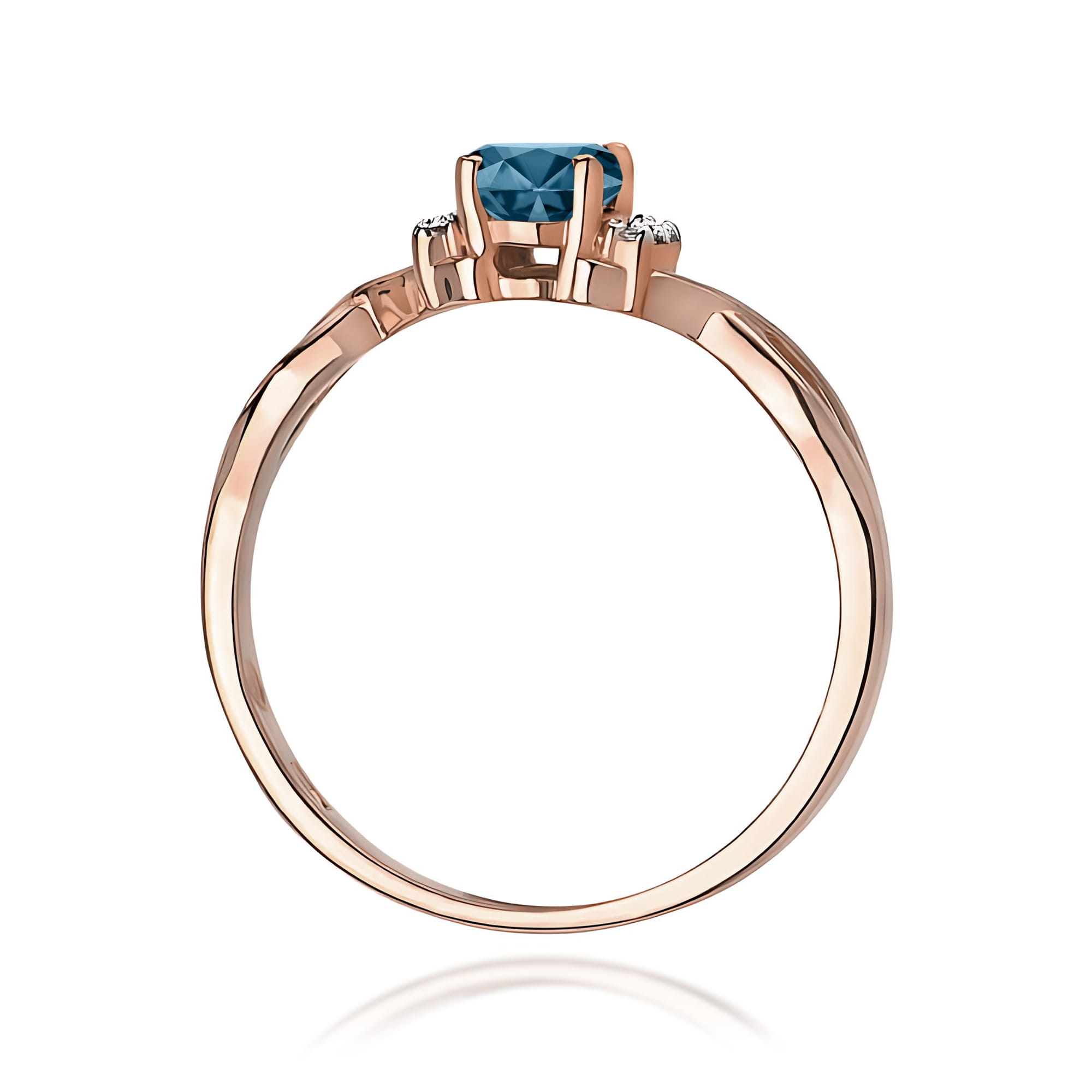 Pierścionek z kamieniem topaz london blue 0,50 ct W0019 · W019 - obrazek 3