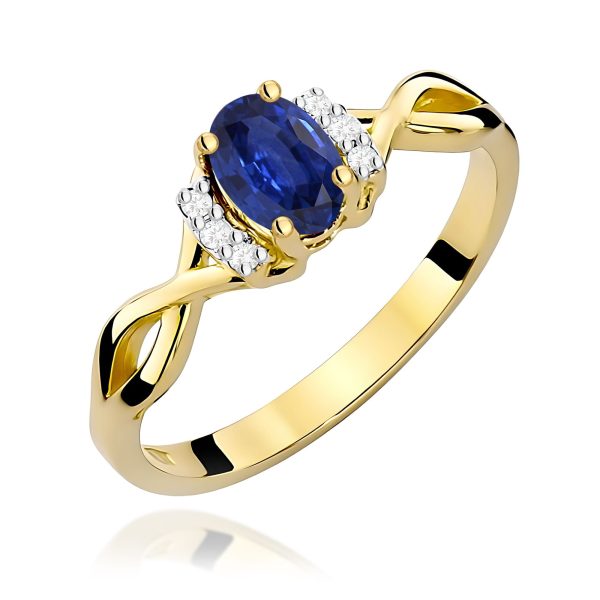 Pierścionek z szafirem 0,70 ct W0019 – żółte złoto próby 585