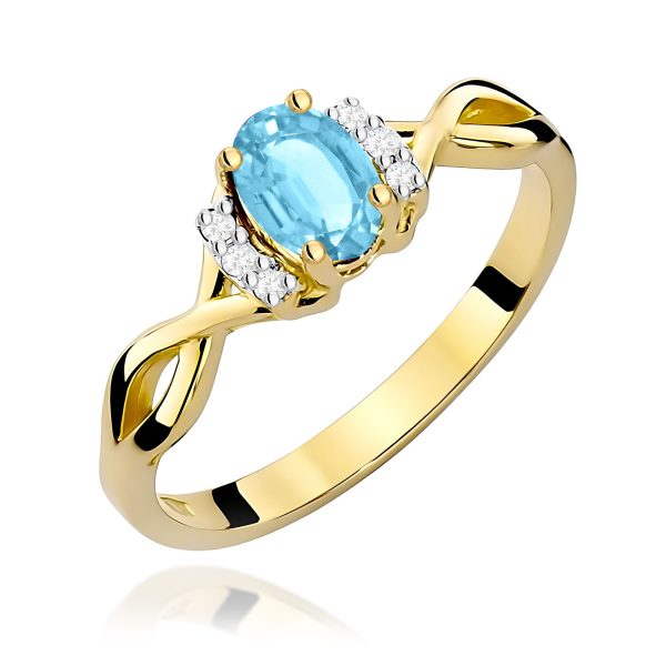 Pierścionek z kamieniem topaz swiss 0,50 ct W0019 – żółte złoto próby 585