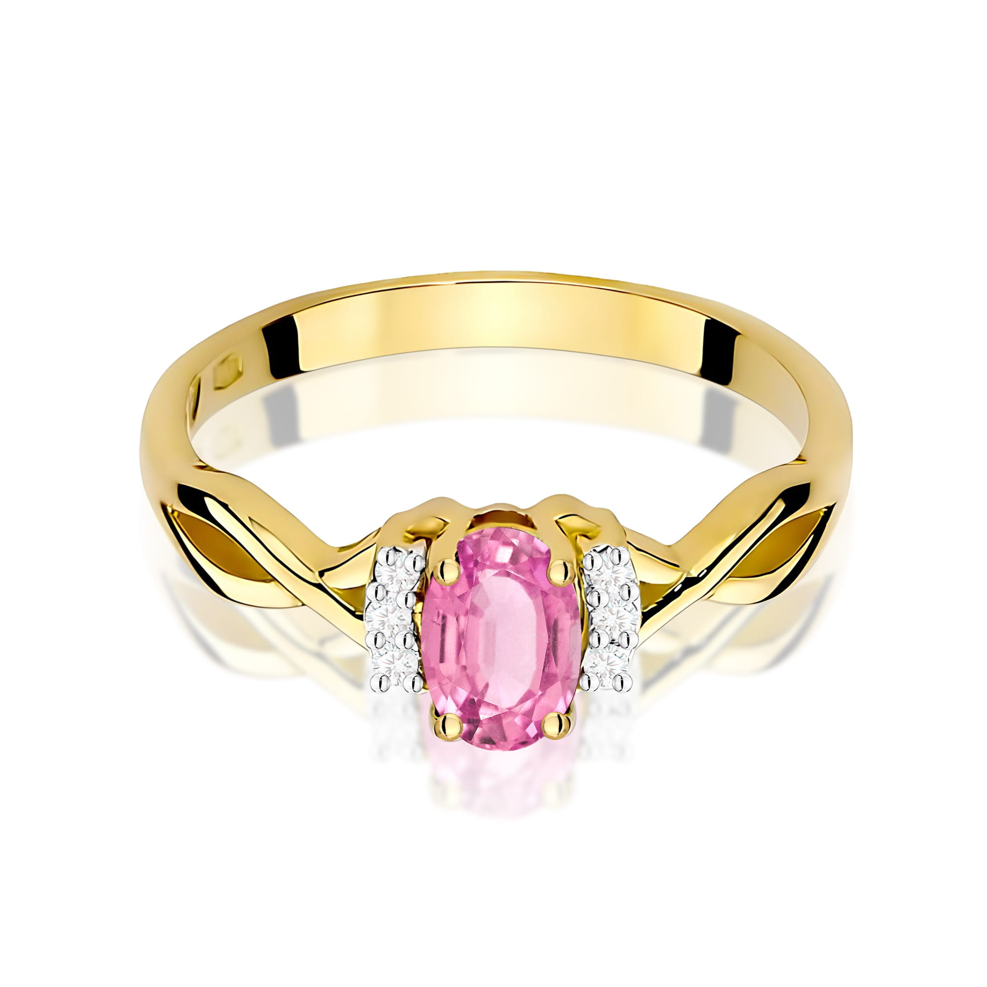 Pierścionek z kamieniem topaz różowy 0,50 ct W0019 · W019 - obrazek 2