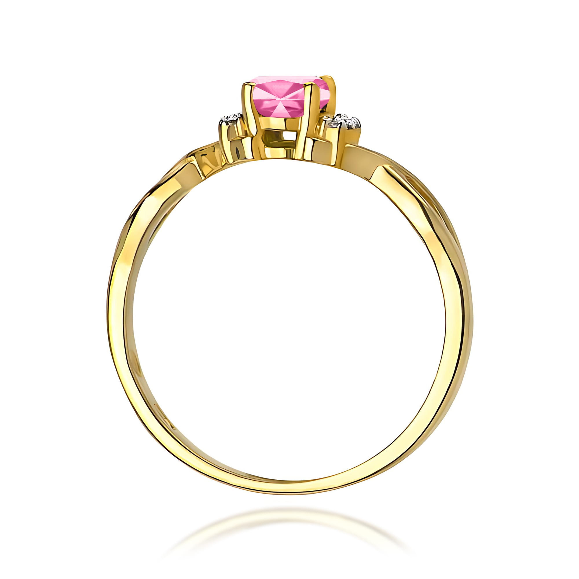 Pierścionek z kamieniem topaz różowy 0,50 ct W0019 · W019 - obrazek 3
