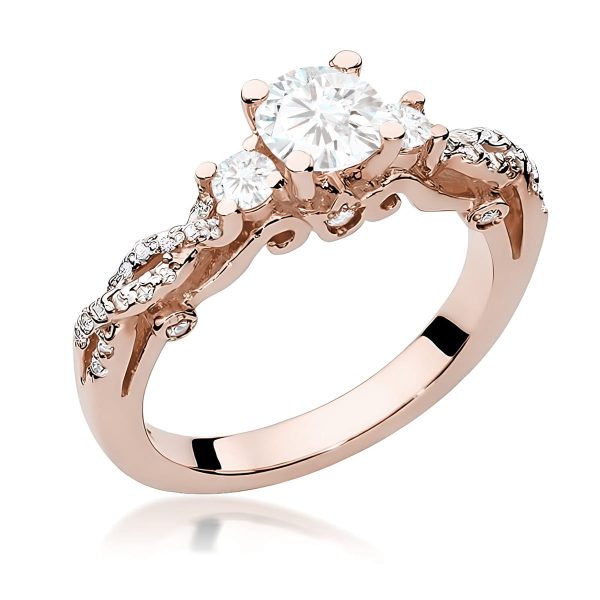 Pierścionek z diamentem 0,84 ct W0023 – różowe złoto próby 585