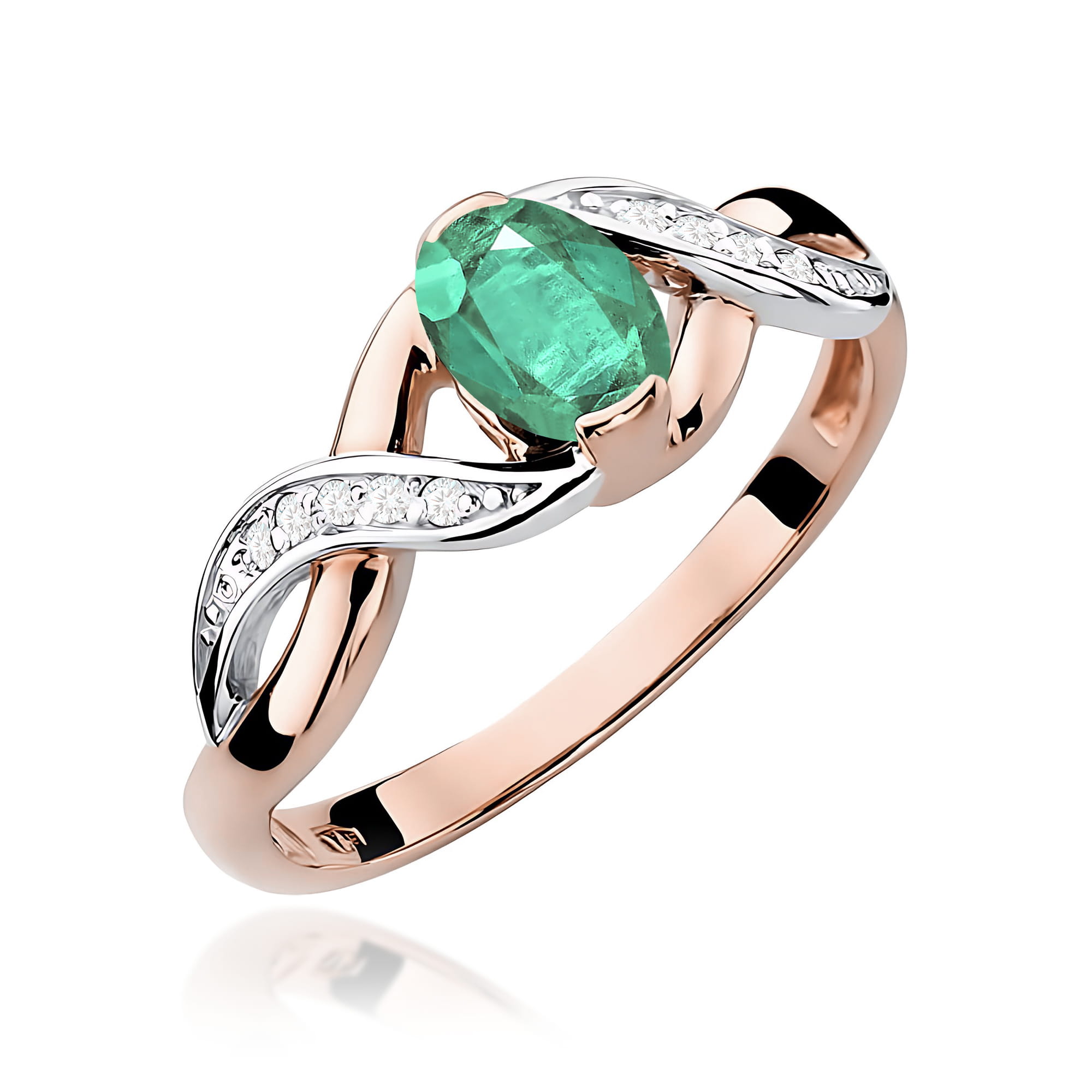 Pierścionek z szmaragdem 0,40 ct W0028 · W028