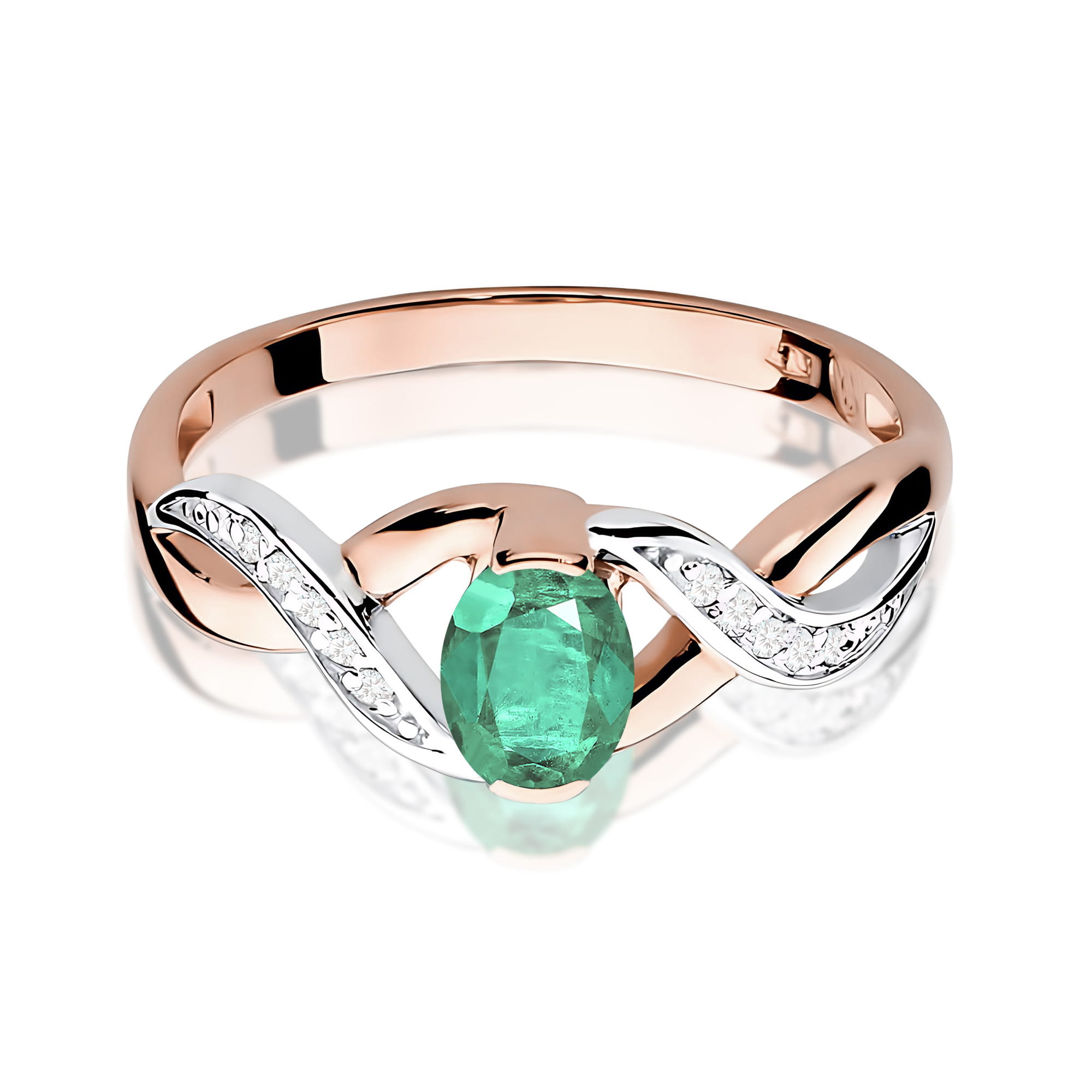 Pierścionek z szmaragdem 0,40 ct W0028 · W028 - obrazek 2