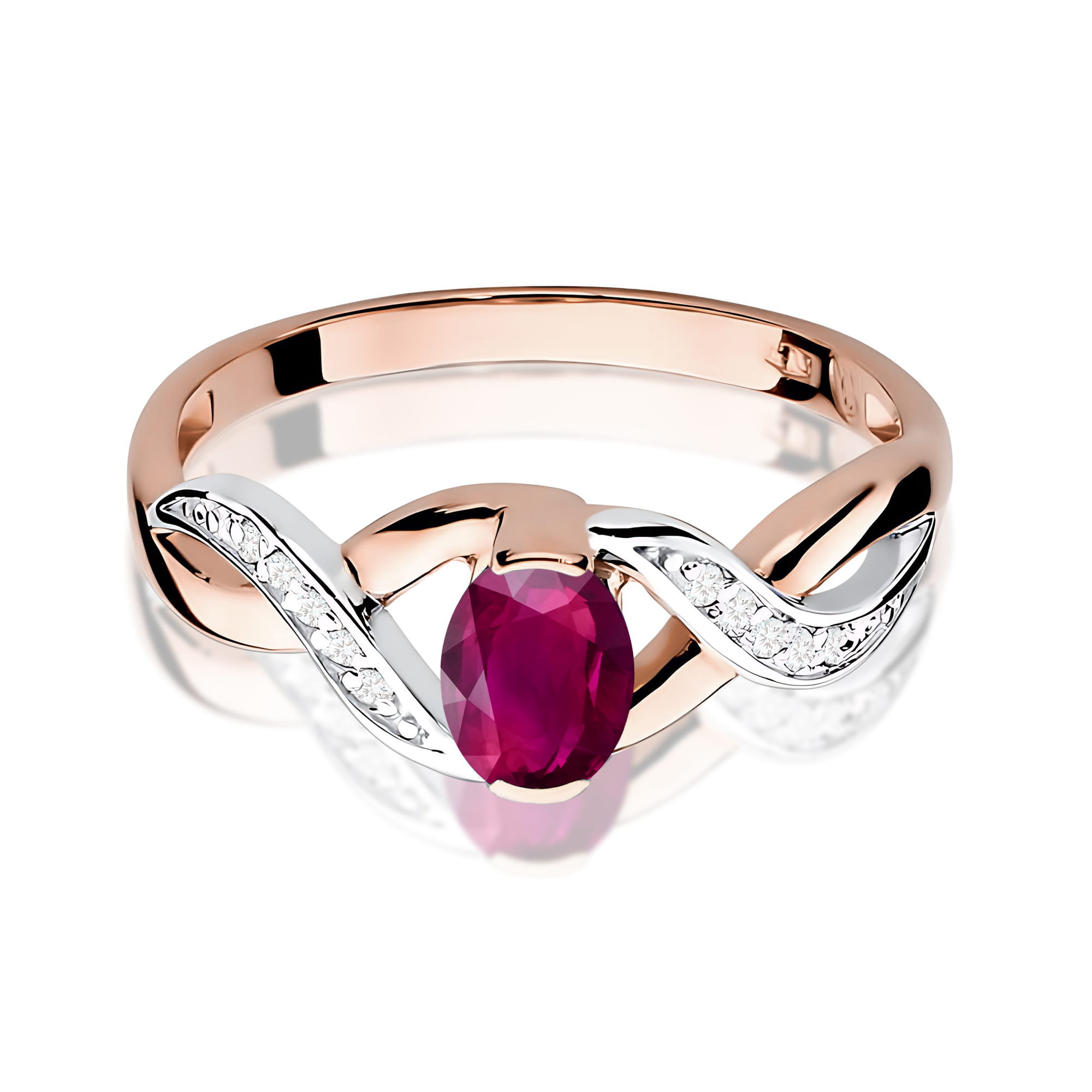 Pierścionek z kamieniem rodolit 0,50 ct · W0028 - obrazek 2