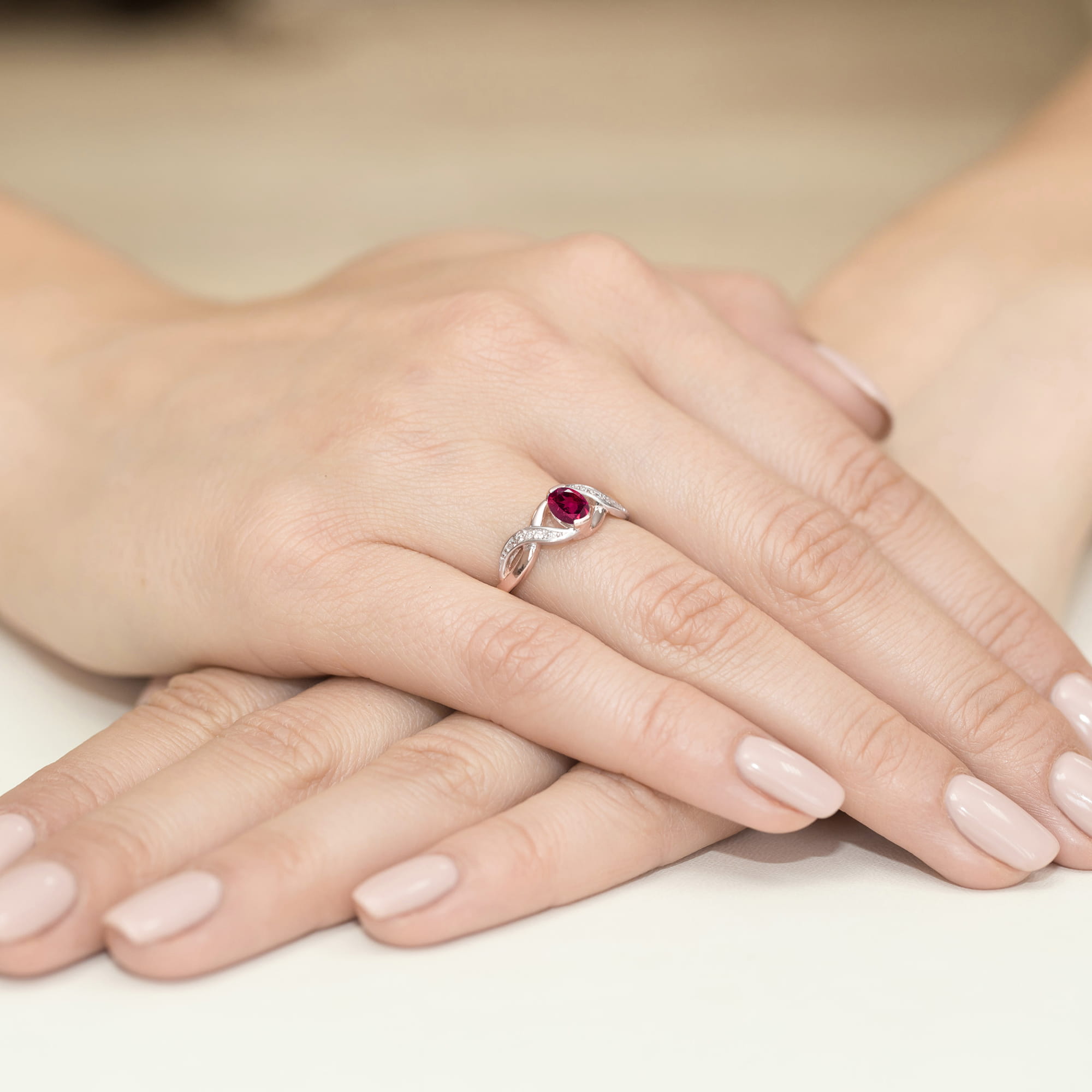 Pierścionek z kamieniem rodolit 0,50 ct · W0028 - obrazek 4