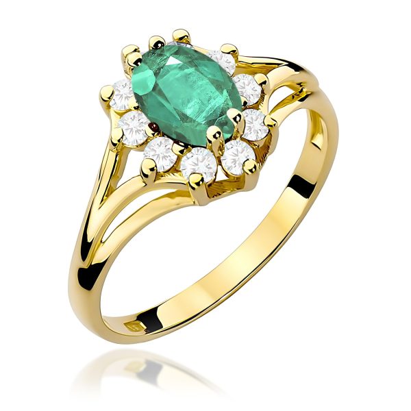 Pierścionek z szmaragdem 0,80 ct W0037 – żółte złoto próby 585