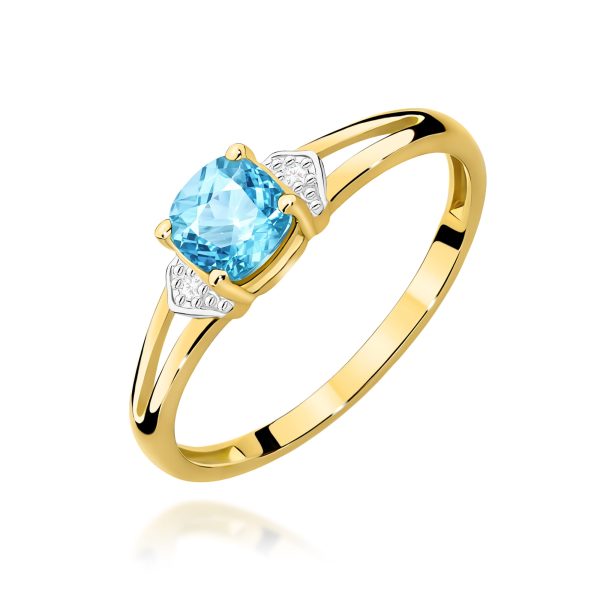 Pierścionek z kamieniem topaz swiss 0,70 ct W0039 – żółte złoto próby 585