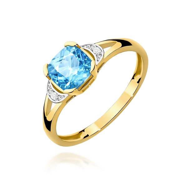 Pierścionek z kamieniem topaz swiss 1,10 ct W0040 – żółte złoto próby 585