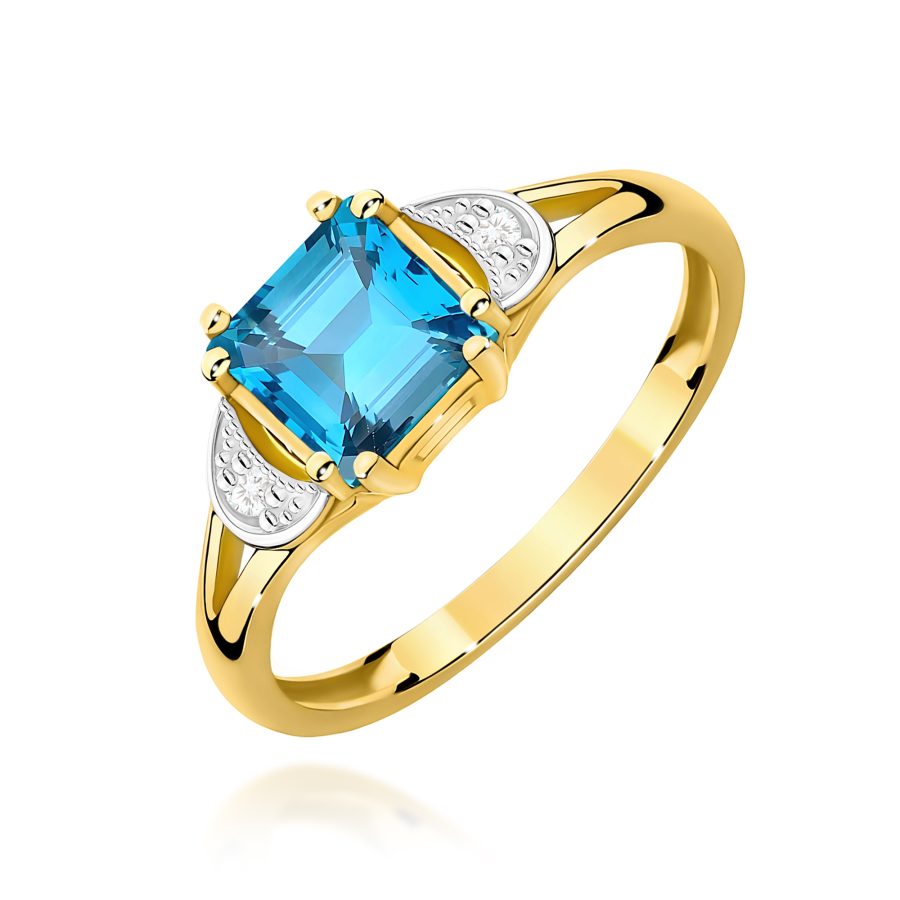 Pierścionek z kamieniem topaz swiss 1,40 ct W0040B – żółte złoto próby 585 · W040B