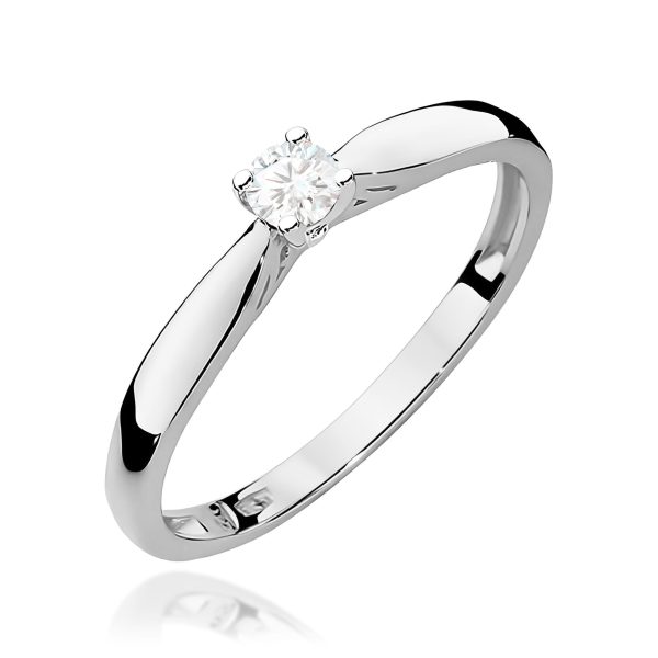 Pierścionek z diamentem 0,10 ct W0045 – białe złoto próby 585