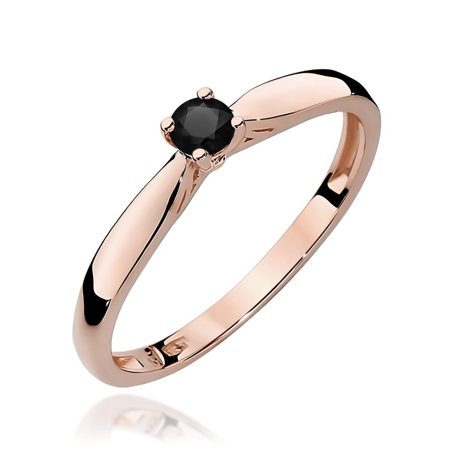 Ring in rose gold with black diamond – product image 2