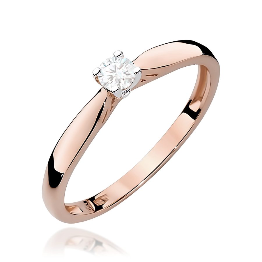Pierścionek z diamentem 0,10 ct · W045