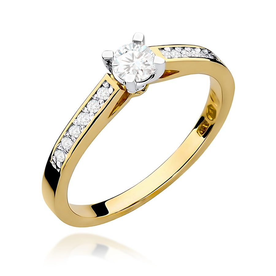 Pierścionek z diamentem 0,36 ct W0052 – żółte złoto próby 585 · W052