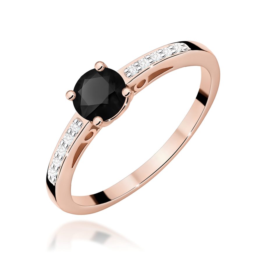 Pierścionek z czarnym diamentem 0,50 ct · W066