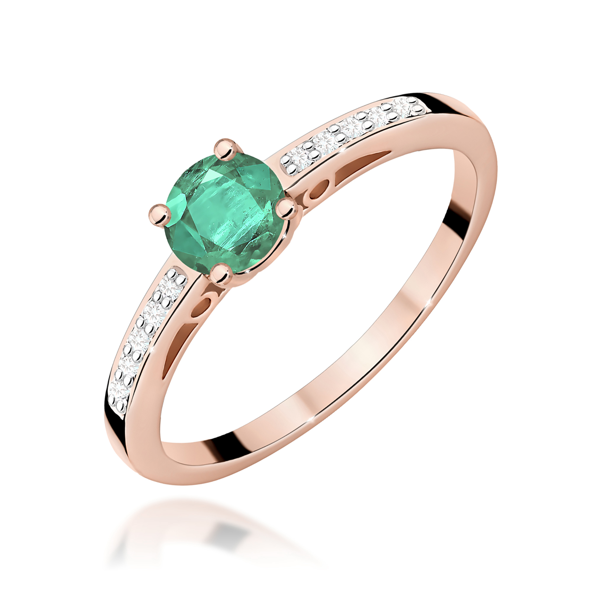 Pierścionek z szmaragdem 0,50 ct W0066 · W066