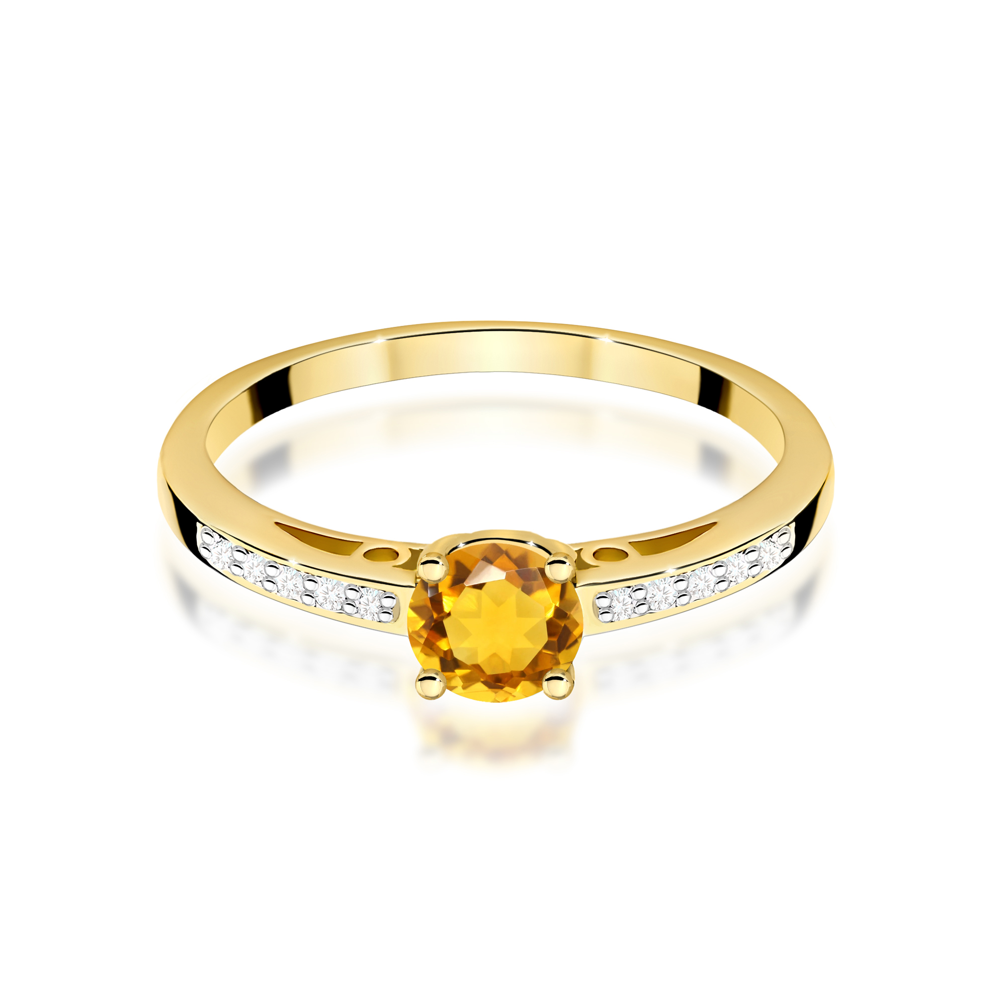 Pierścionek z kamieniem cytryn 0,50 ct W0066 · W066 - obrazek 2