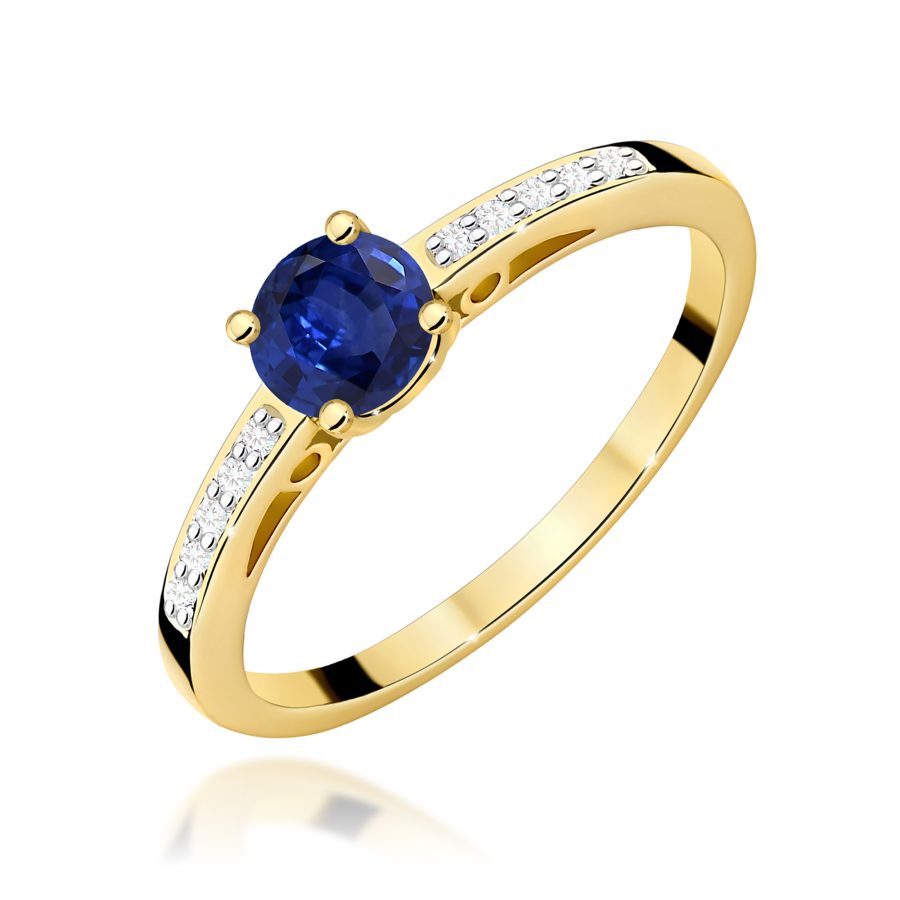Pierścionek z szafirem 0,50 ct W0066 – żółte złoto próby 585 · W066