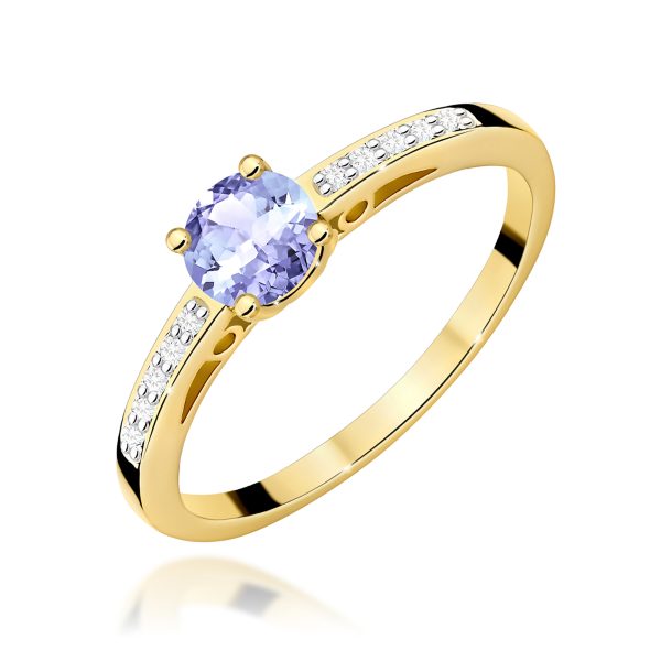 Pierścionek z tanzanitem 0,50 ct W0066 – żółte złoto próby 585