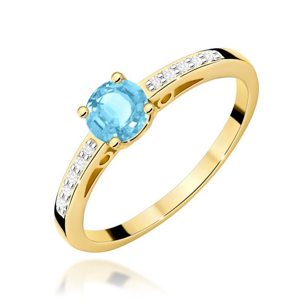 Pierścionek z kamieniem topaz swiss 0,50 ct W0066 – żółte złoto próby 585