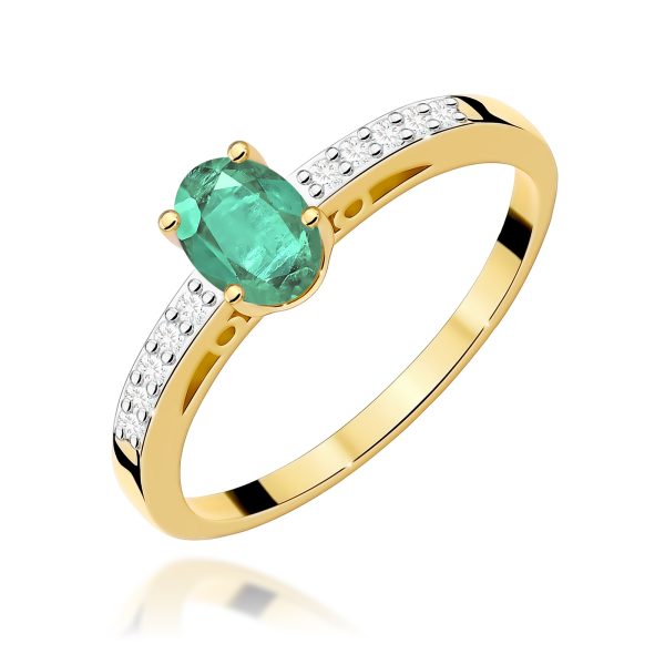 Pierścionek z szmaragdem 0,40 ct W0067 – żółte złoto próby 585