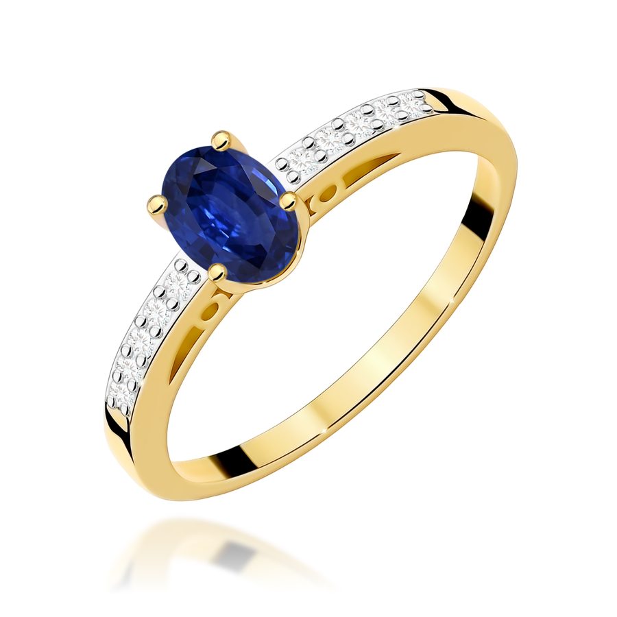 Pierścionek z szafirem 0,70 ct W0067 – żółte złoto próby 585 · W067