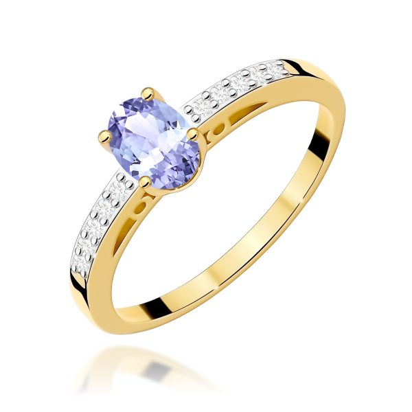 Pierścionek z tanzanitem 0,40 ct W0067 – żółte złoto próby 585